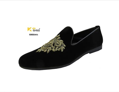 Velvet Embroidered Shoes For Men&Boys Loafers & Moccasins Wedding Shoes Buy online
